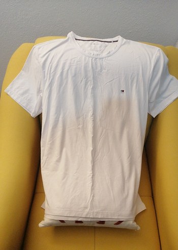 Tommy Hilfiger Erkek Beyaz Stretch Tişört XL - Görsel 3