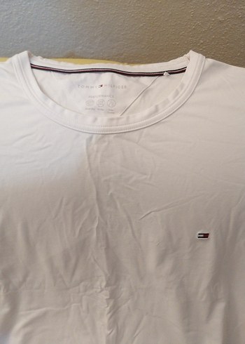 Tommy Hilfiger Erkek Beyaz Stretch Tişört XL - Görsel 2