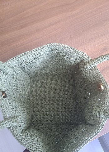 Beden haki Renk haki kağıt ip Örgü Kadın Çanta
