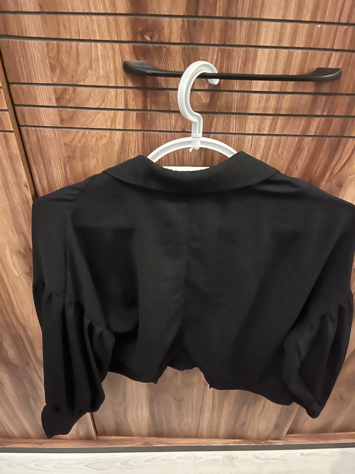 Düğmeli Siyah Kadın Gömlek - Görsel 4