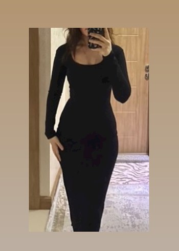 Zara Zara Siyah Uzun Elbise