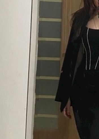 Diğer Siyah Straplez Parlak Denim Büstiyer