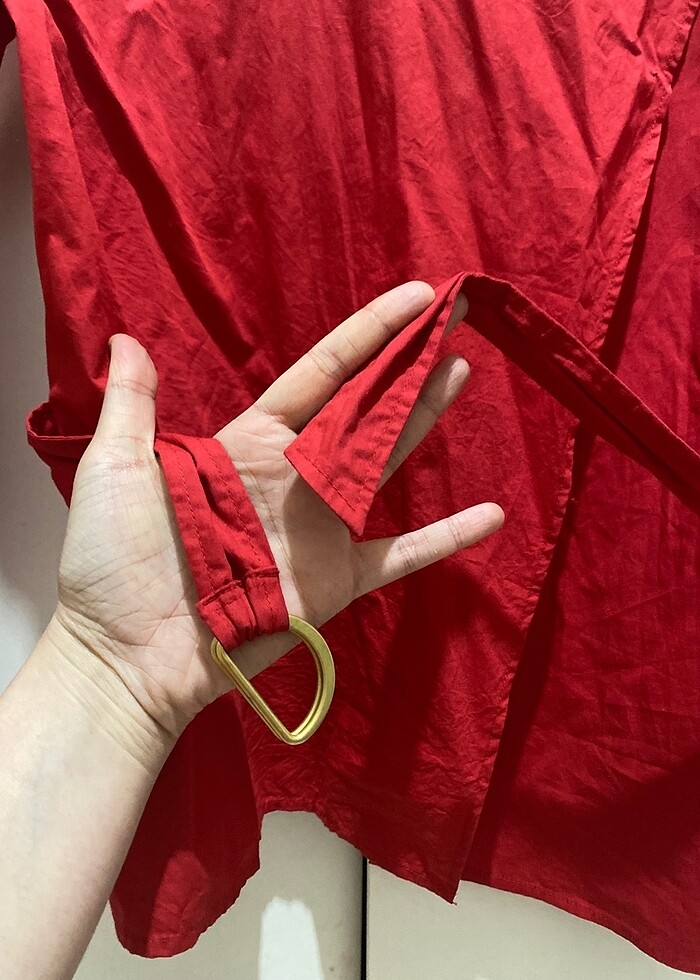 ZARA kırmızı gömlek - Görsel 4
