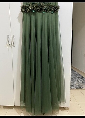 xl Beden Yeşil abiye elbise 