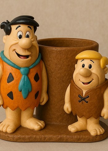 Renkli Flintstones Figürlü Kalemlik - Görsel 2