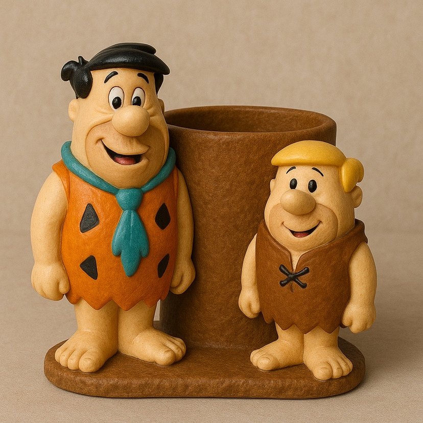 Renkli Flintstones Figürlü Kalemlik - Görsel 2