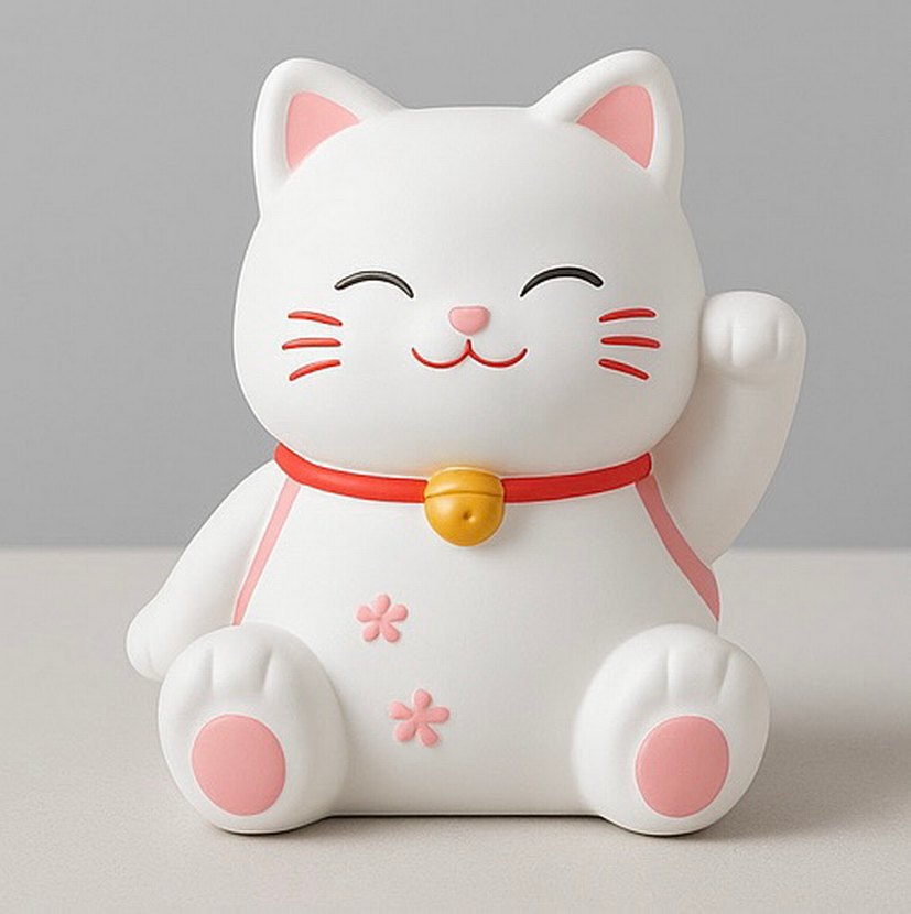 Pastel Pembe Kedi Figürlü Saksı - Görsel 3