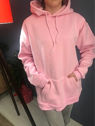 Pembe oversıze Sweatshirt