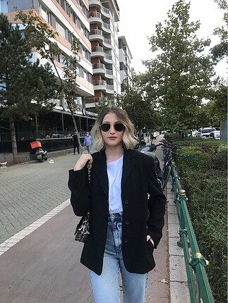 Siyah oversize ceket