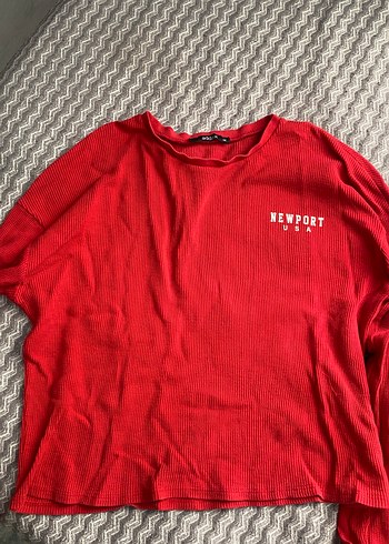 m Beden Kırmızı sweat crop
