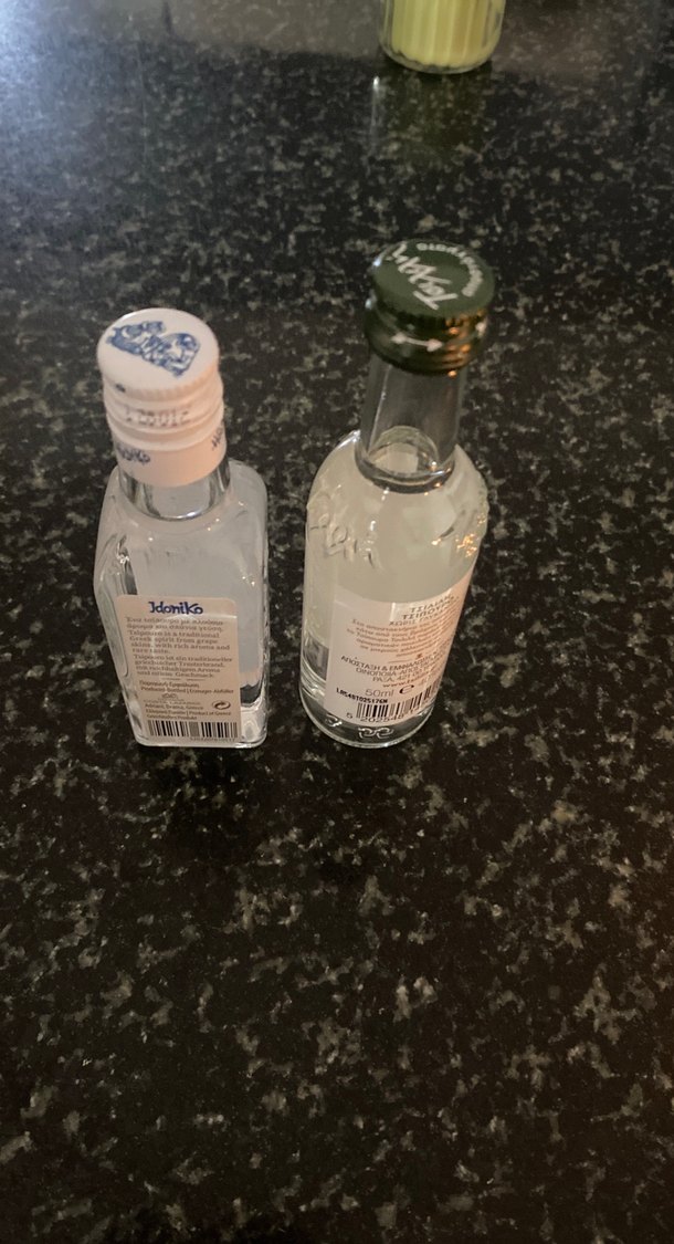 İki Adet minyatür cam şişe ouzo - Görsel 2