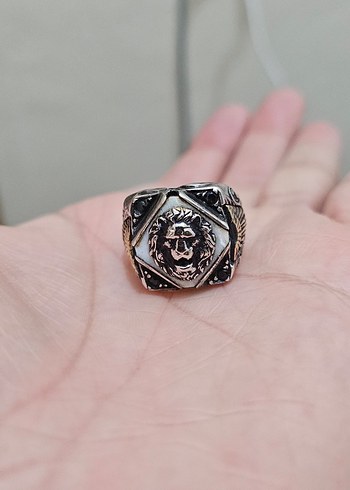 Vintage Aslan Figürlü Erkek Yüzük - Görsel 3