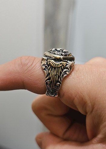 Vintage Aslan Figürlü Erkek Yüzük - Görsel 2