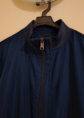 Zara Erkek Lacivert Fermuarlı Günlük Ceket/Yağmurluk