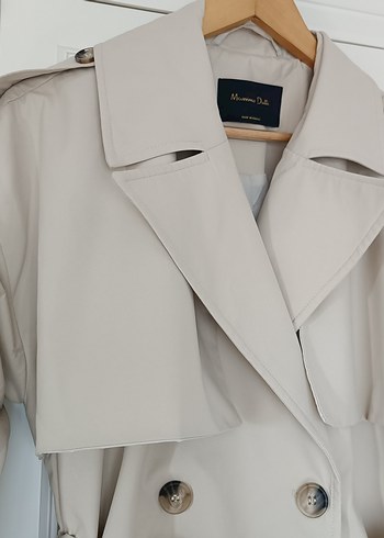 Massimo Dutti Bej Kemerli Kadın Trençkot