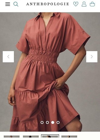Anthropologie Kadın Kahverengi Uzun Elbise