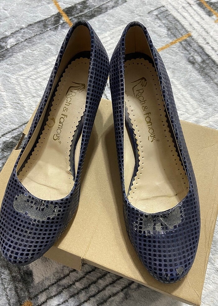 Lacivert deri ayakkabı - Görsel 3