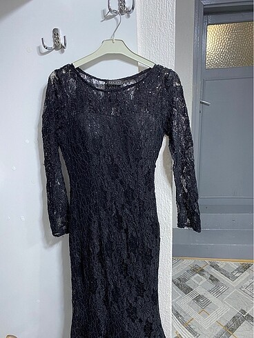 Siyah balık elbise - Görsel 3