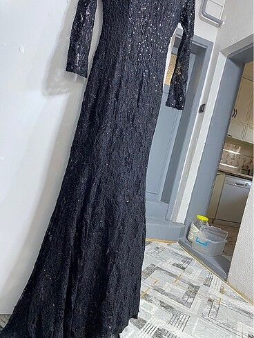 Siyah balık elbise - Görsel 5