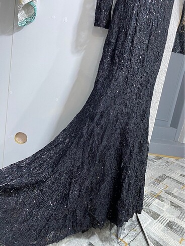 Siyah balık elbise - Görsel 6