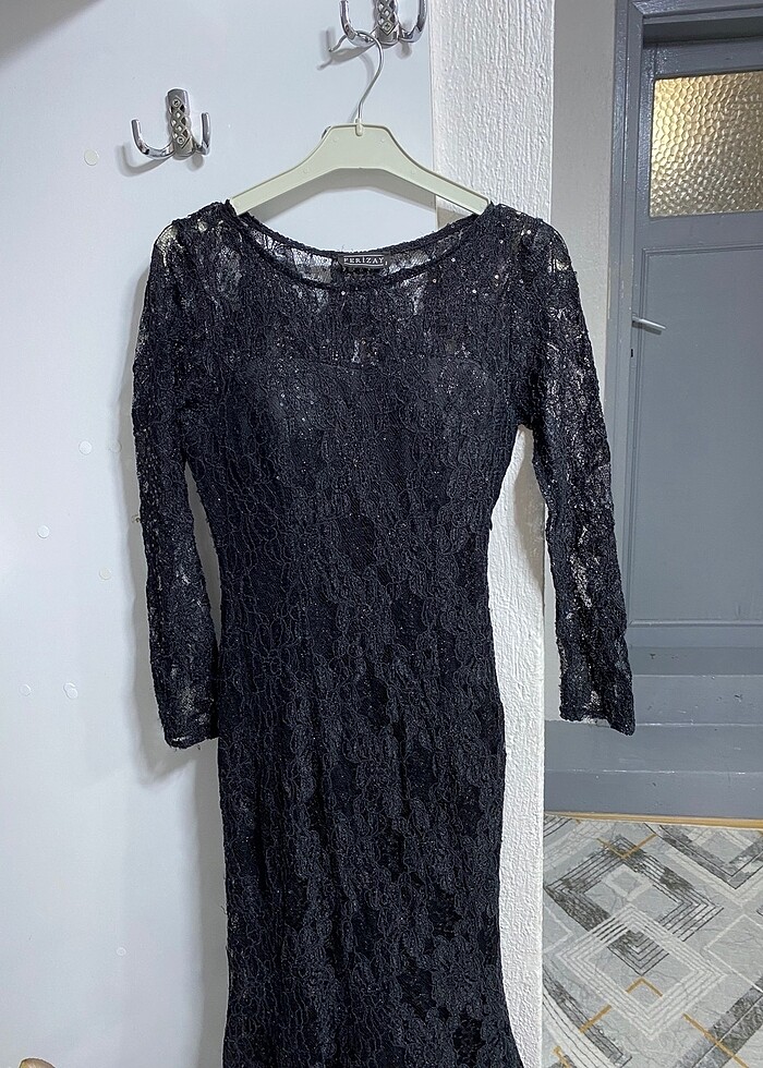 Siyah balık elbise - Görsel 3