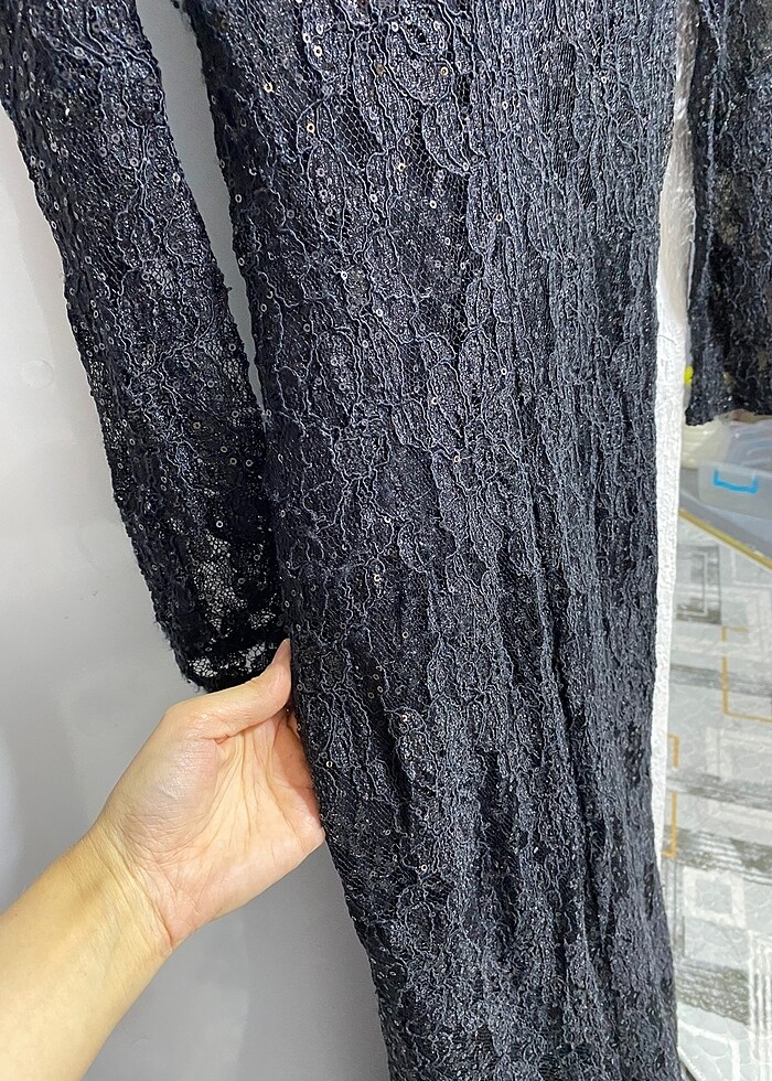 Siyah balık elbise - Görsel 4