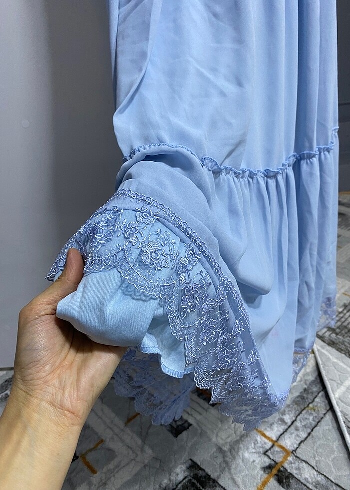 Bebe mavi şifon elbise - Görsel 2