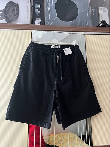 Pull&Bear siyah baggy bermuda
