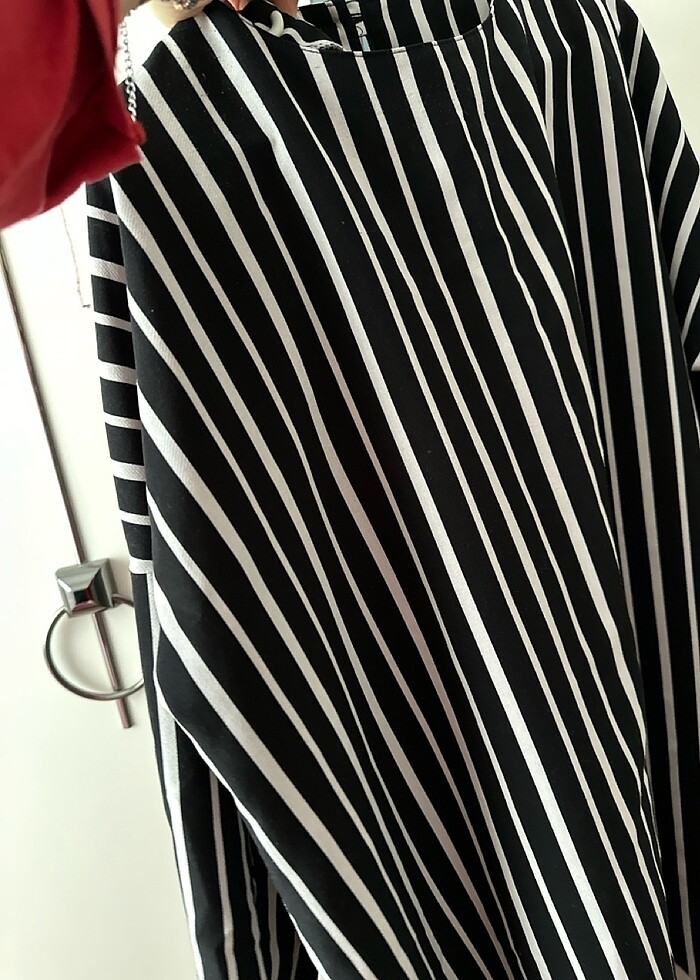 Tunik siyah beyaz çizgili - Görsel 2