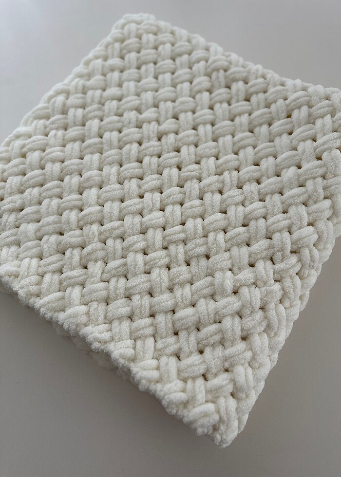 Peluş bebek battaniyesi krem - Görsel 3