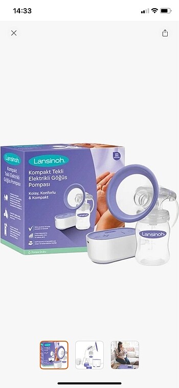 Lansinoh tek pompalı göğüs pompası