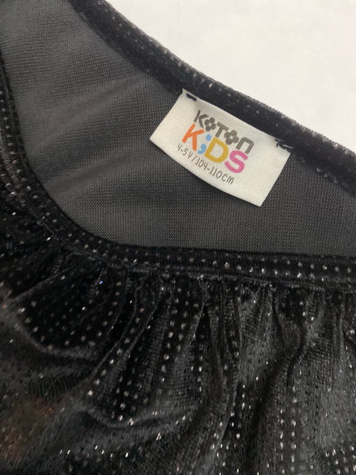 Siyah,simli Tek Kollu Kız çocuk Bluz - Görsel 3