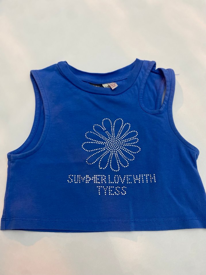 Kız Çocuk Mavi Payetli  crop - Görsel 3