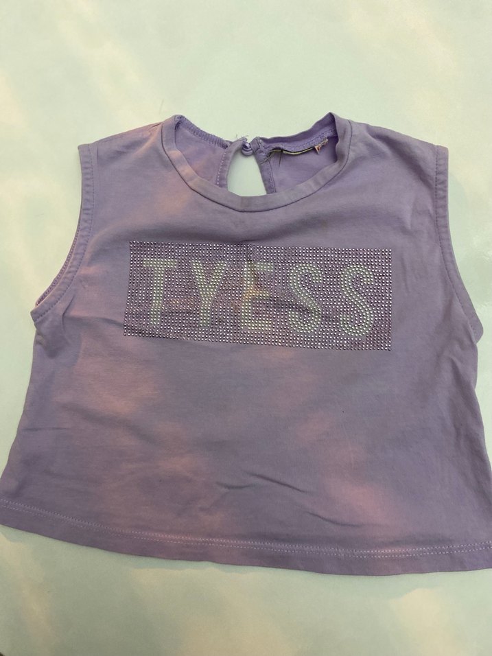 Kız Çocuk Payetli Mor Kolsuz Bluz - Görsel 2