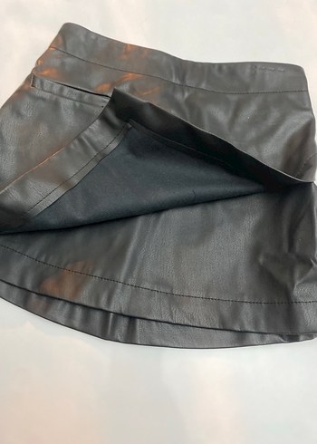Siyah Deri  Mini Etek - Görsel 2