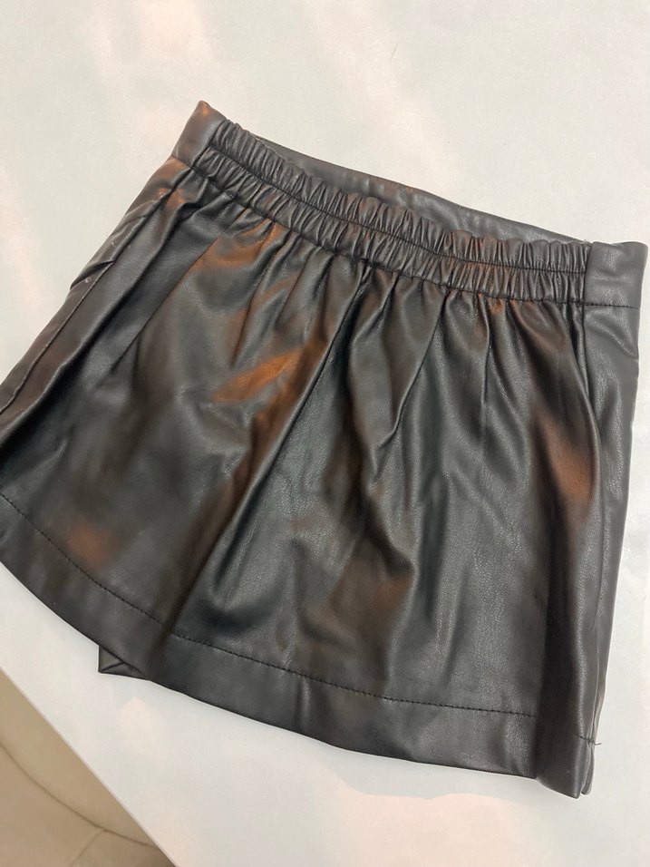 Siyah Deri  Mini Etek - Görsel 3