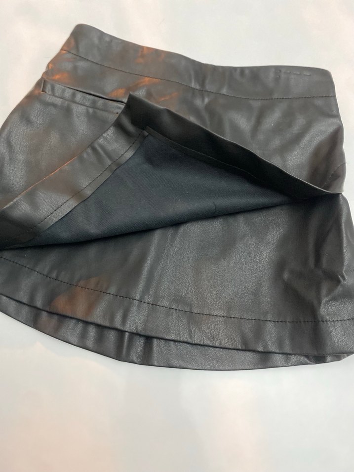 Siyah Deri  Mini Etek - Görsel 2