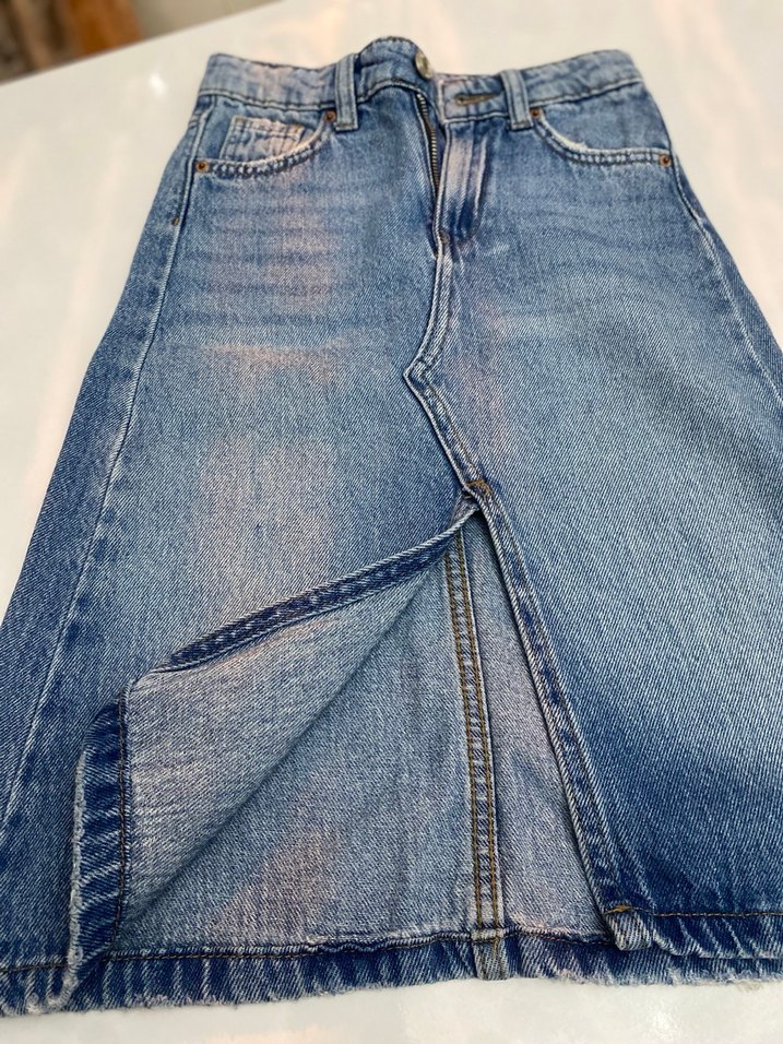 Mavi Denim Midi Etek Jean - Görsel 3