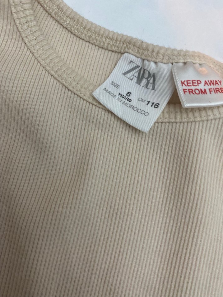 Kız Çocuk Bej Keten Uzun Kollu Elbise - Görsel 2