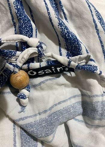 s Beden Mavi Çizgili Bohem Kadın Bluz