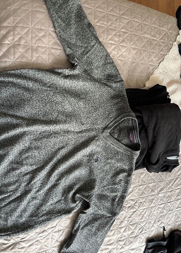 Polo v yaka koyu renk triko kazak - Görsel 2