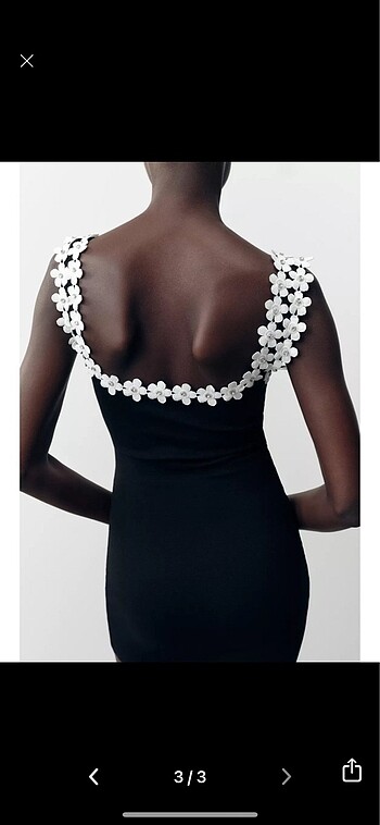 Zara çiçek yakalı elbise - Görsel 3