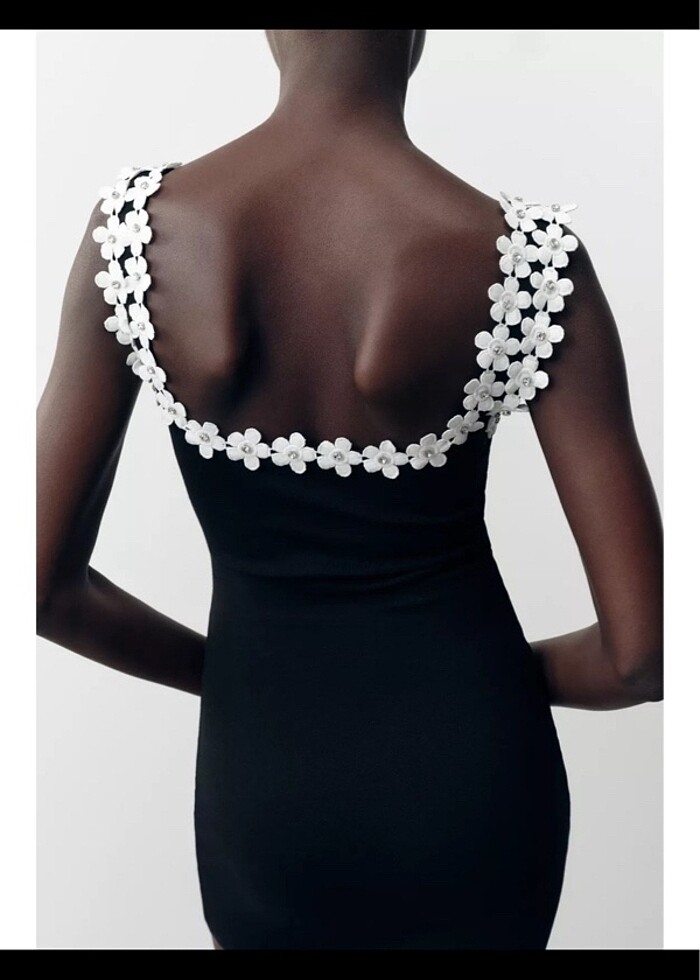 Zara çiçek yakalı elbise - Görsel 3