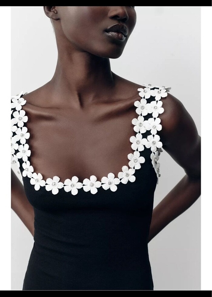 Zara çiçek yakalı elbise - Görsel 2