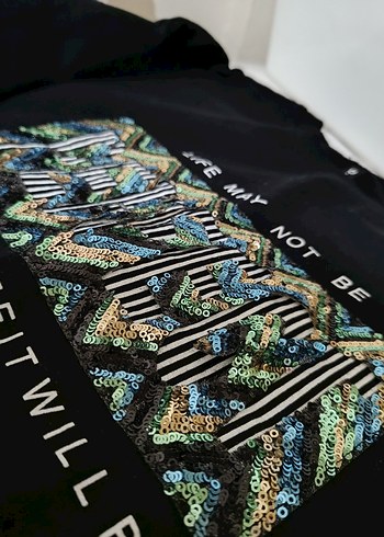 xl Beden Siyah Baskılı Oversize Sweatshirt