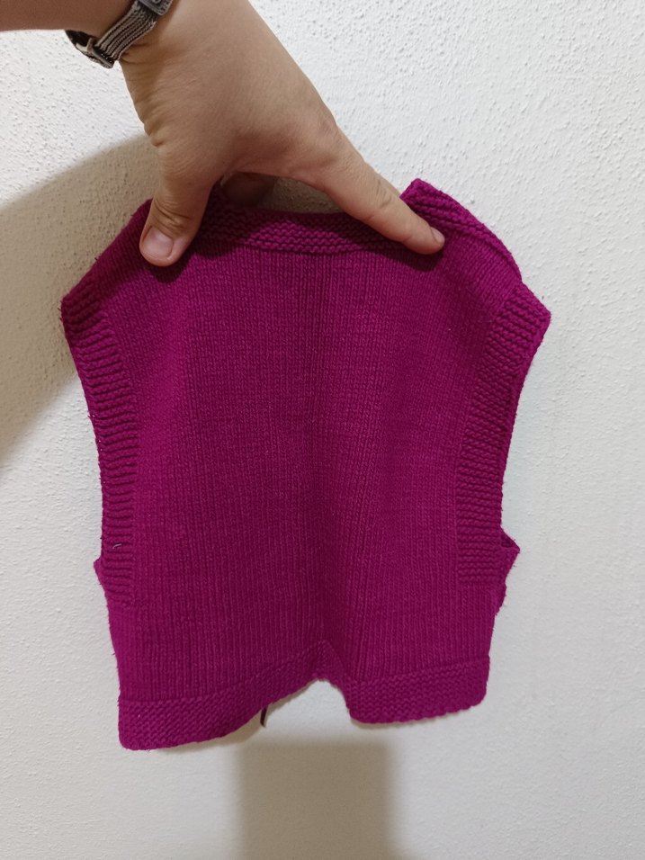 Mor Triko Mini kız bebek bolero yelek - Görsel 2