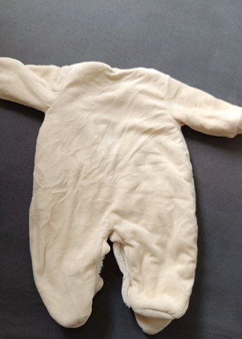 Düğmeli Bebek Erkek Tulum - Pastel Beyaz - Görsel 2