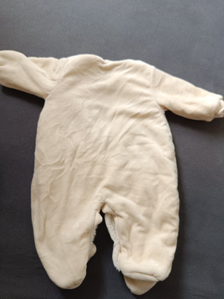 Düğmeli Bebek Erkek Tulum - Pastel Beyaz - Görsel 2