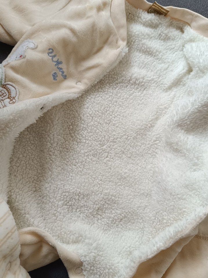 Düğmeli Bebek Erkek Tulum - Pastel Beyaz - Görsel 3