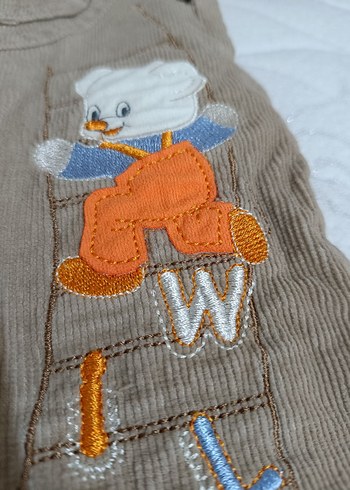 LC Waikiki Erkek Çocuk Kahverengi Nakışlı Askılı Pantolon